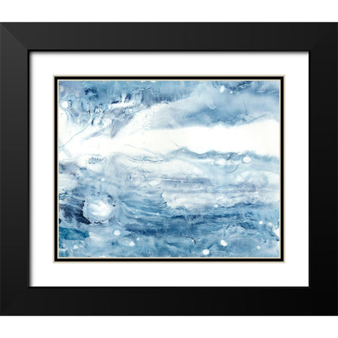 Indigo Tides III Black Modern Wood Framed Art Print with Double Matting by Harper, Ethan