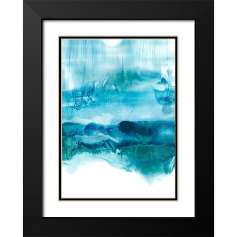 Aqua Mist II Black Modern Wood Framed Art Print with Double Matting by Harper, Ethan