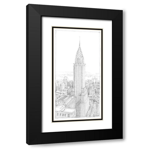Aerial City View I Black Modern Wood Framed Art Print with Double Matting by Harper, Ethan