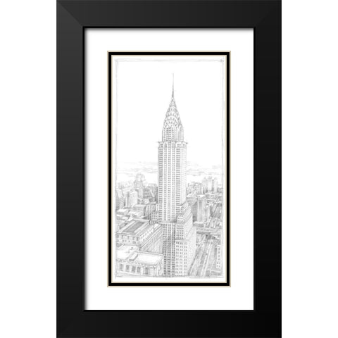 Aerial City View I Black Modern Wood Framed Art Print with Double Matting by Harper, Ethan