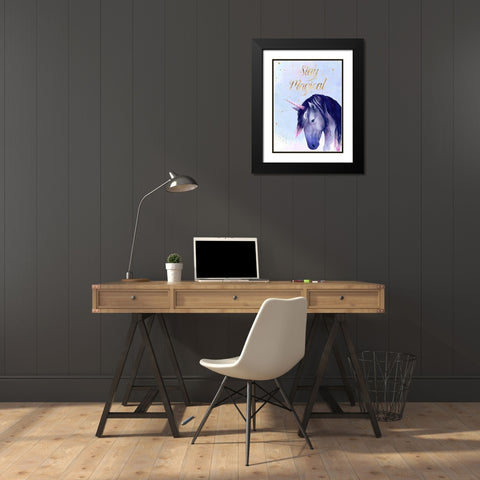Unicorn Universe I Black Modern Wood Framed Art Print with Double Matting by Popp, Grace