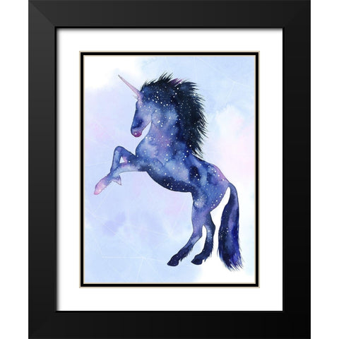 Unicorn Universe IV Black Modern Wood Framed Art Print with Double Matting by Popp, Grace