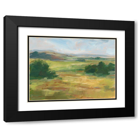 Green Valley I Black Modern Wood Framed Art Print with Double Matting by Harper, Ethan
