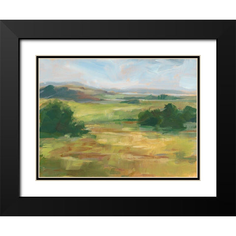 Green Valley I Black Modern Wood Framed Art Print with Double Matting by Harper, Ethan