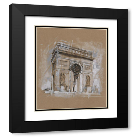 Brushwork Architecture Study I Black Modern Wood Framed Art Print with Double Matting by Harper, Ethan