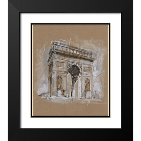 Brushwork Architecture Study I Black Modern Wood Framed Art Print with Double Matting by Harper, Ethan