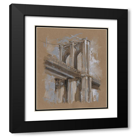 Brushwork Architecture Study III Black Modern Wood Framed Art Print with Double Matting by Harper, Ethan