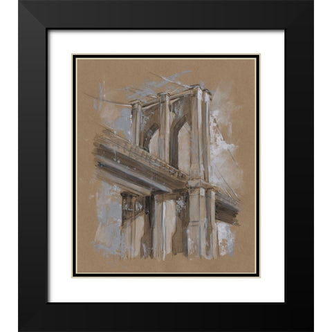 Brushwork Architecture Study III Black Modern Wood Framed Art Print with Double Matting by Harper, Ethan
