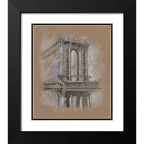 Brushwork Architecture Study IV Black Modern Wood Framed Art Print with Double Matting by Harper, Ethan
