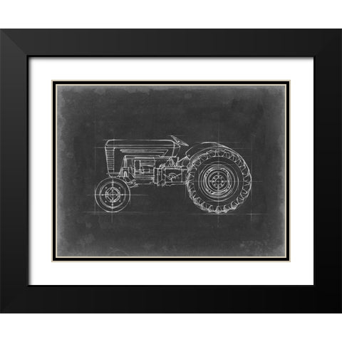 Tractor Blueprint I Black Modern Wood Framed Art Print with Double Matting by Harper, Ethan