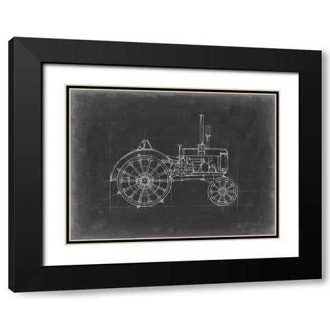 Tractor Blueprint II Black Modern Wood Framed Art Print with Double Matting by Harper, Ethan