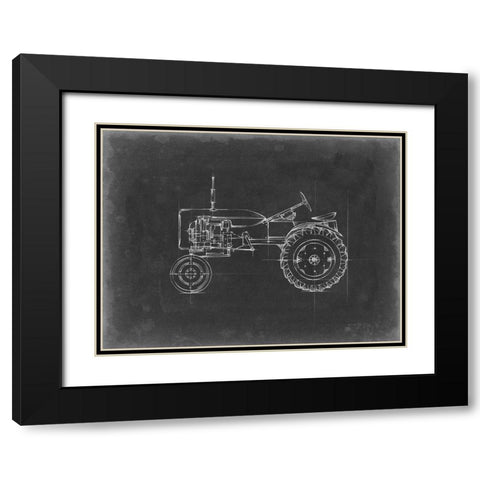 Tractor Blueprint III Black Modern Wood Framed Art Print with Double Matting by Harper, Ethan