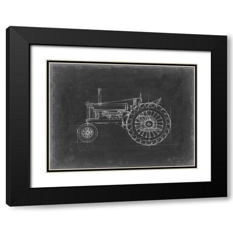 Tractor Blueprint IV Black Modern Wood Framed Art Print with Double Matting by Harper, Ethan