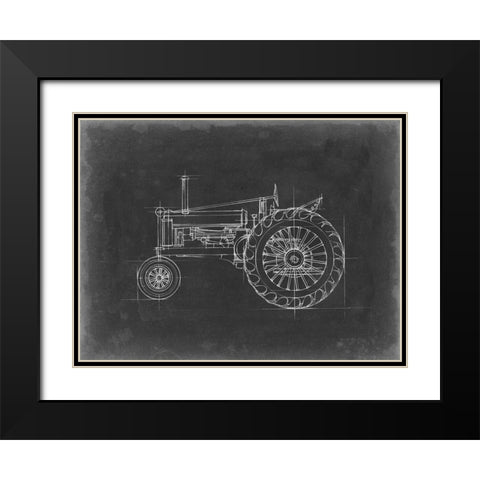 Tractor Blueprint IV Black Modern Wood Framed Art Print with Double Matting by Harper, Ethan