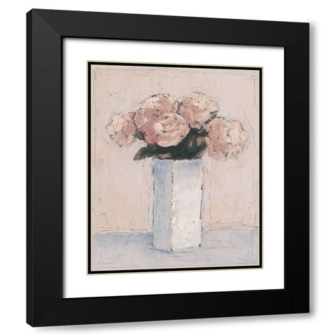Blush Florals I Black Modern Wood Framed Art Print with Double Matting by Harper, Ethan