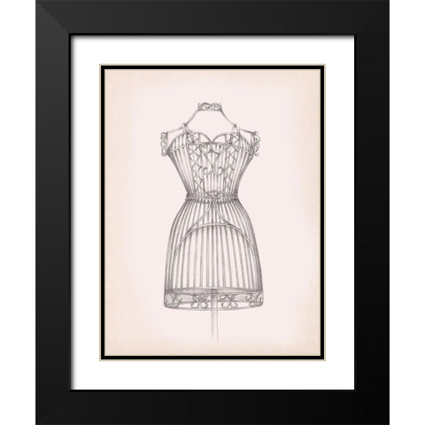 Antique Dress Form I Black Modern Wood Framed Art Print with Double Matting by Harper, Ethan