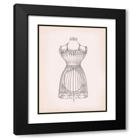 Antique Dress Form II Black Modern Wood Framed Art Print with Double Matting by Harper, Ethan