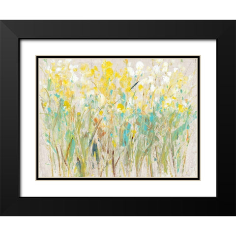 Floral Cluster I Black Modern Wood Framed Art Print with Double Matting by OToole, Tim