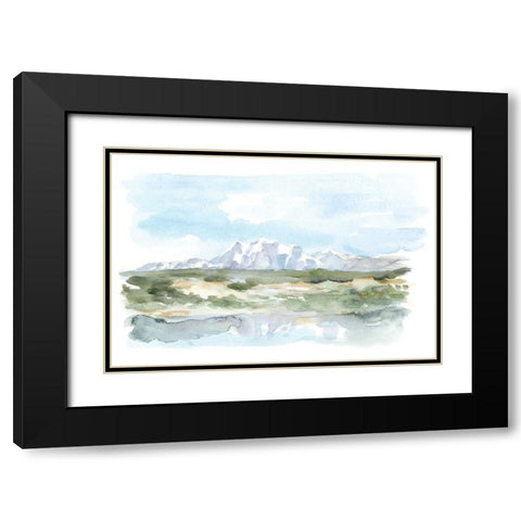 Mountain Watercolor II Black Modern Wood Framed Art Print with Double Matting by Harper, Ethan