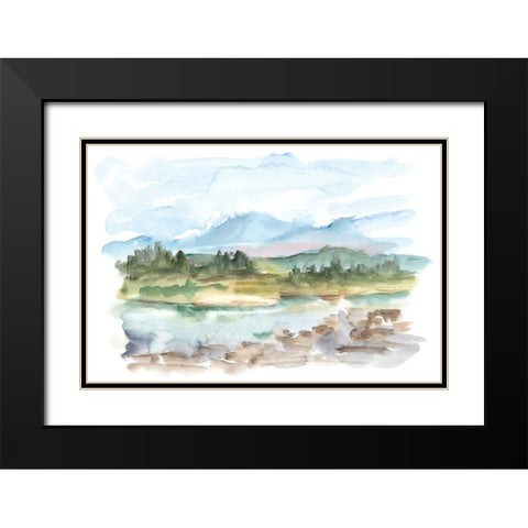 Mountain Watercolor III Black Modern Wood Framed Art Print with Double Matting by Harper, Ethan