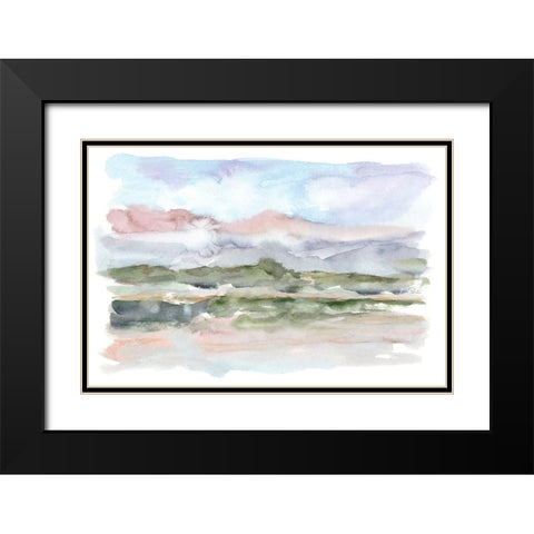Mountain Watercolor V Black Modern Wood Framed Art Print with Double Matting by Harper, Ethan