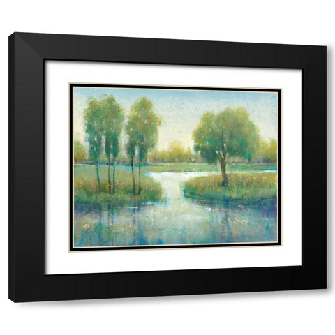 Winding River I Black Modern Wood Framed Art Print with Double Matting by OToole, Tim