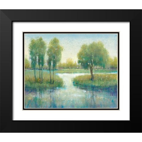 Winding River I Black Modern Wood Framed Art Print with Double Matting by OToole, Tim