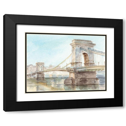 Iconic Watercolor Bridge I Black Modern Wood Framed Art Print with Double Matting by Harper, Ethan