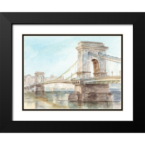Iconic Watercolor Bridge I Black Modern Wood Framed Art Print with Double Matting by Harper, Ethan