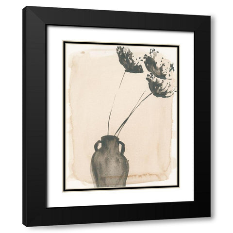 Grey Garden Vase I Black Modern Wood Framed Art Print with Double Matting by Parker, Jennifer Paxton