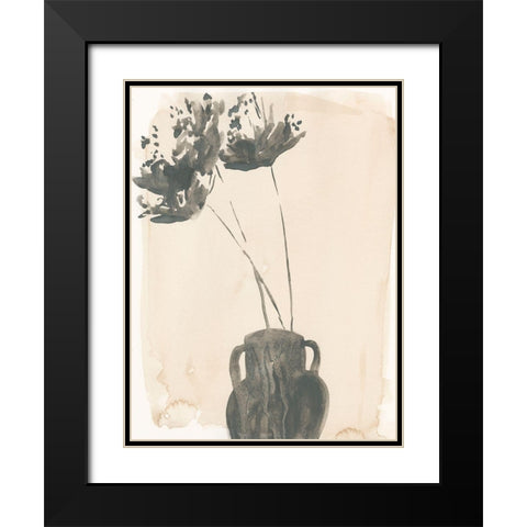 Grey Garden Vase II Black Modern Wood Framed Art Print with Double Matting by Parker, Jennifer Paxton