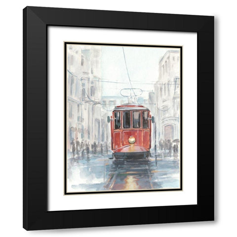Watercolor Streetcar Study I Black Modern Wood Framed Art Print with Double Matting by Harper, Ethan