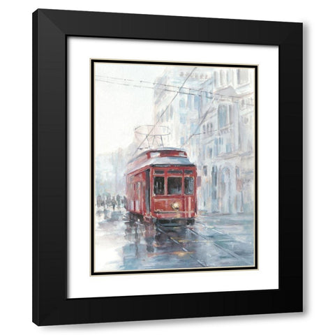 Watercolor Streetcar Study II Black Modern Wood Framed Art Print with Double Matting by Harper, Ethan