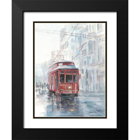 Watercolor Streetcar Study II Black Modern Wood Framed Art Print with Double Matting by Harper, Ethan