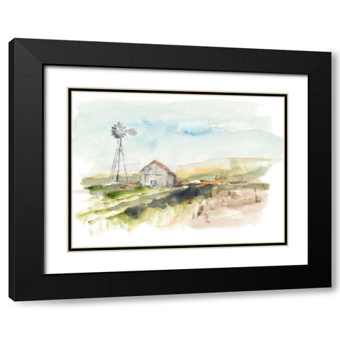 Rural Plein Air II Black Modern Wood Framed Art Print with Double Matting by Harper, Ethan