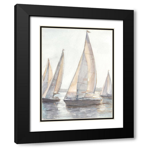 Plein Air Sailboats I Black Modern Wood Framed Art Print with Double Matting by Harper, Ethan