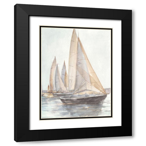 Plein Air Sailboats II Black Modern Wood Framed Art Print with Double Matting by Harper, Ethan
