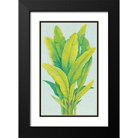 Chartreuse Tropical Foliage I Black Modern Wood Framed Art Print with Double Matting by OToole, Tim