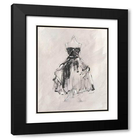 Black Evening Gown I Black Modern Wood Framed Art Print with Double Matting by Harper, Ethan