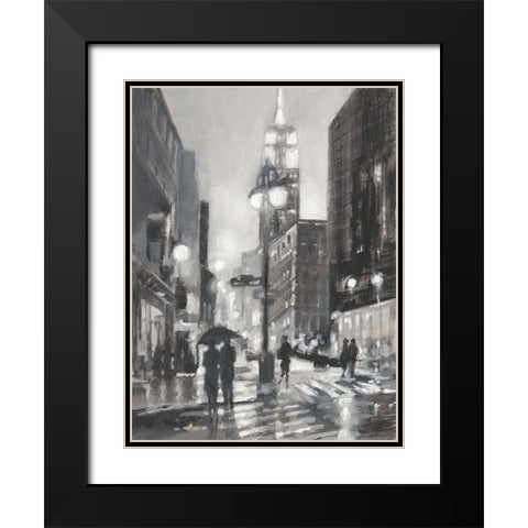 Illuminated Streets I Black Modern Wood Framed Art Print with Double Matting by Harper, Ethan