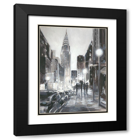 Illuminated Streets II Black Modern Wood Framed Art Print with Double Matting by Harper, Ethan