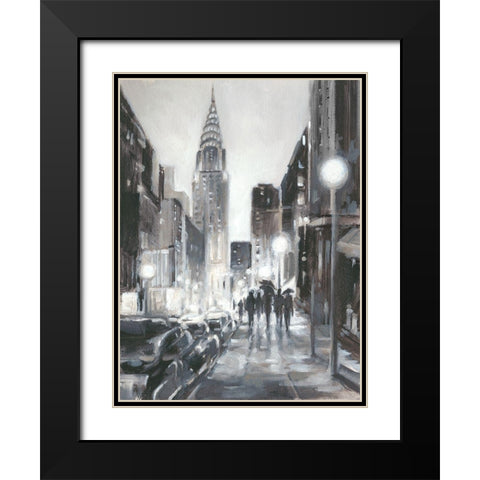 Illuminated Streets II Black Modern Wood Framed Art Print with Double Matting by Harper, Ethan