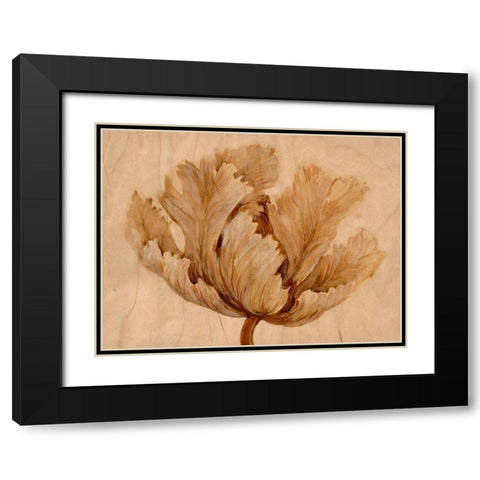 Sepia Tulip on Birch I Black Modern Wood Framed Art Print with Double Matting by OToole, Tim