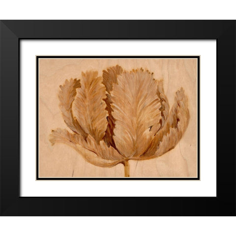 Sepia Tulip on Birch II Black Modern Wood Framed Art Print with Double Matting by OToole, Tim