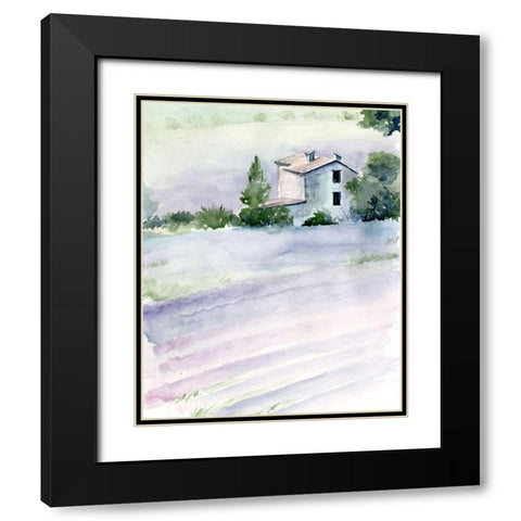 Lavender Fields II Black Modern Wood Framed Art Print with Double Matting by Parker, Jennifer Paxton