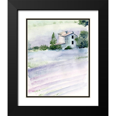 Lavender Fields II Black Modern Wood Framed Art Print with Double Matting by Parker, Jennifer Paxton
