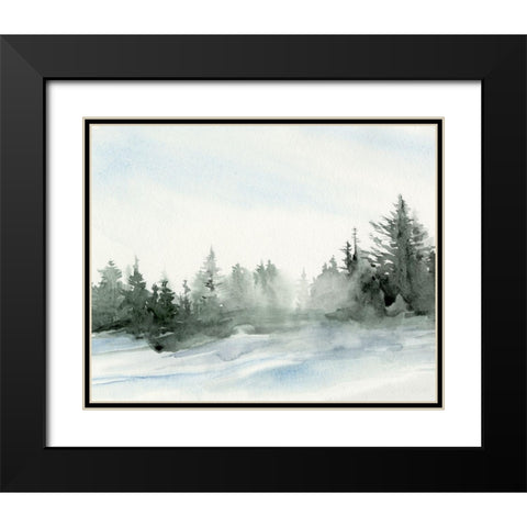 Evergreens in the Distance I Black Modern Wood Framed Art Print with Double Matting by Parker, Jennifer Paxton