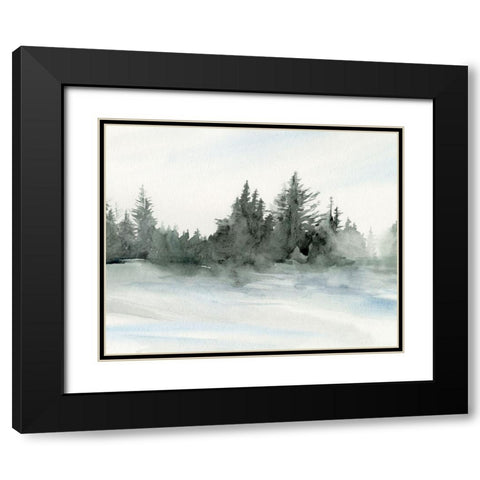 Evergreens in the Distance II Black Modern Wood Framed Art Print with Double Matting by Parker, Jennifer Paxton