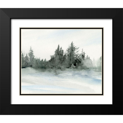 Evergreens in the Distance II Black Modern Wood Framed Art Print with Double Matting by Parker, Jennifer Paxton