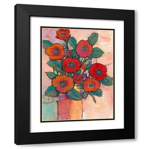 Poppies in a Vase I Black Modern Wood Framed Art Print with Double Matting by OToole, Tim